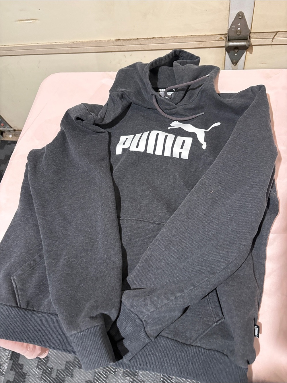 Puma kids Dark Gray Hoodie with White Logo